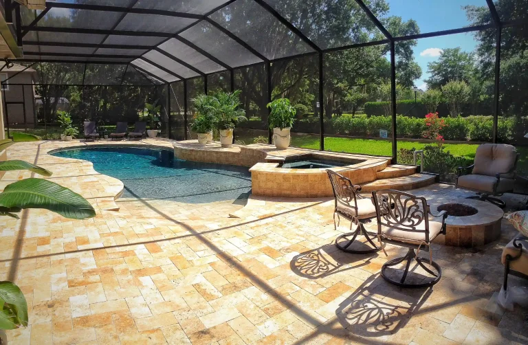 Zero entry lagoon pool & spa